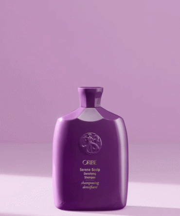 Oribe Serene Scalp Densifying Shampoo – tankinantis šampūnas galvos odai, purpurinė pakuotė