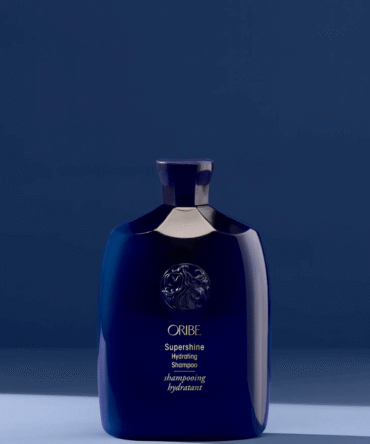 Oribe Supershine Hydrating Shampoo – drėkinantis šampūnas plaukams prabangiame tamsiai mėlyname buteliuke